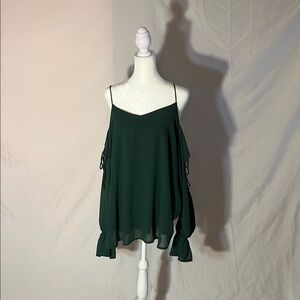 Off Shoulder Forest Green Blouse
